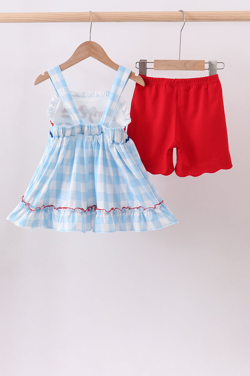 The Americana Gingham Tunic & Short Set