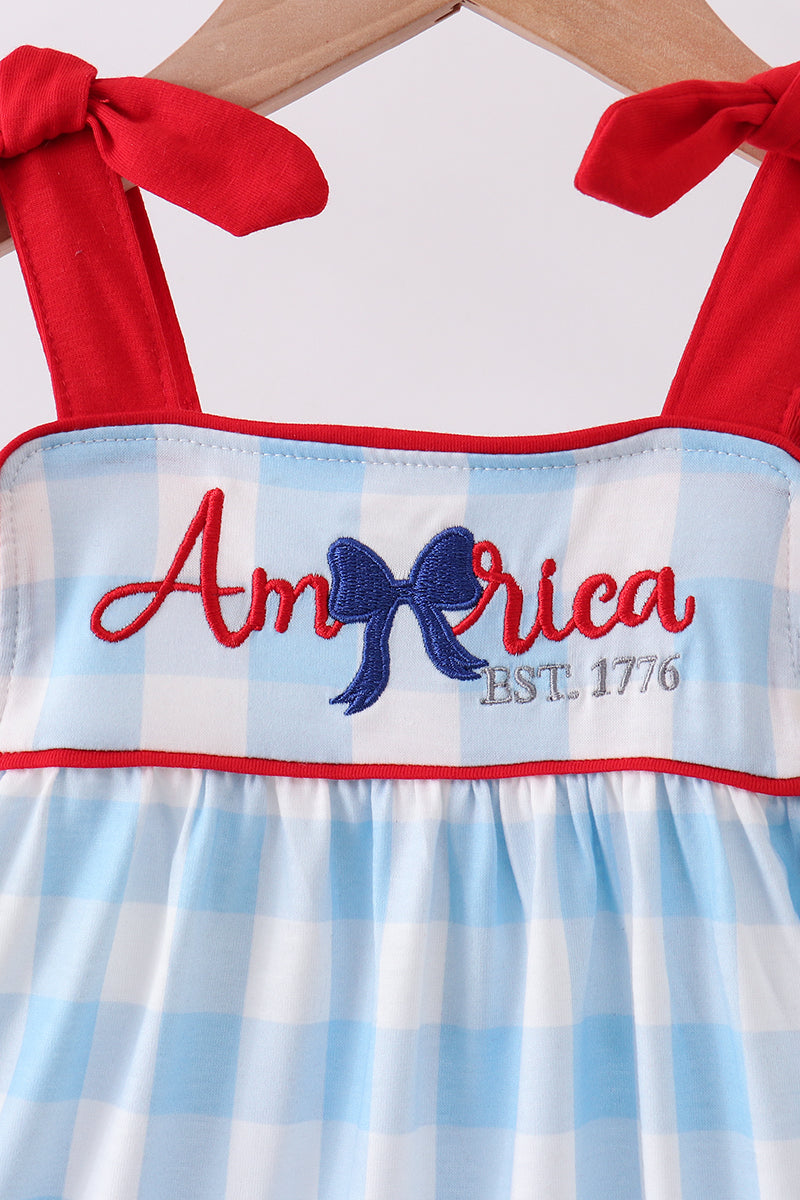 Americana Gingham Bow Dress