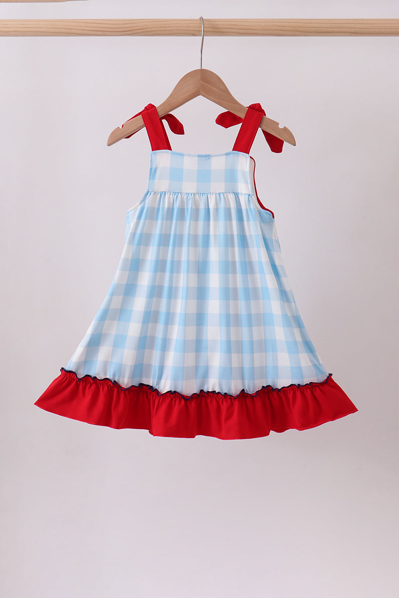 Americana Gingham Bow Dress