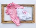 Personalized Ruffle Footie & Ruffle Blanket Set