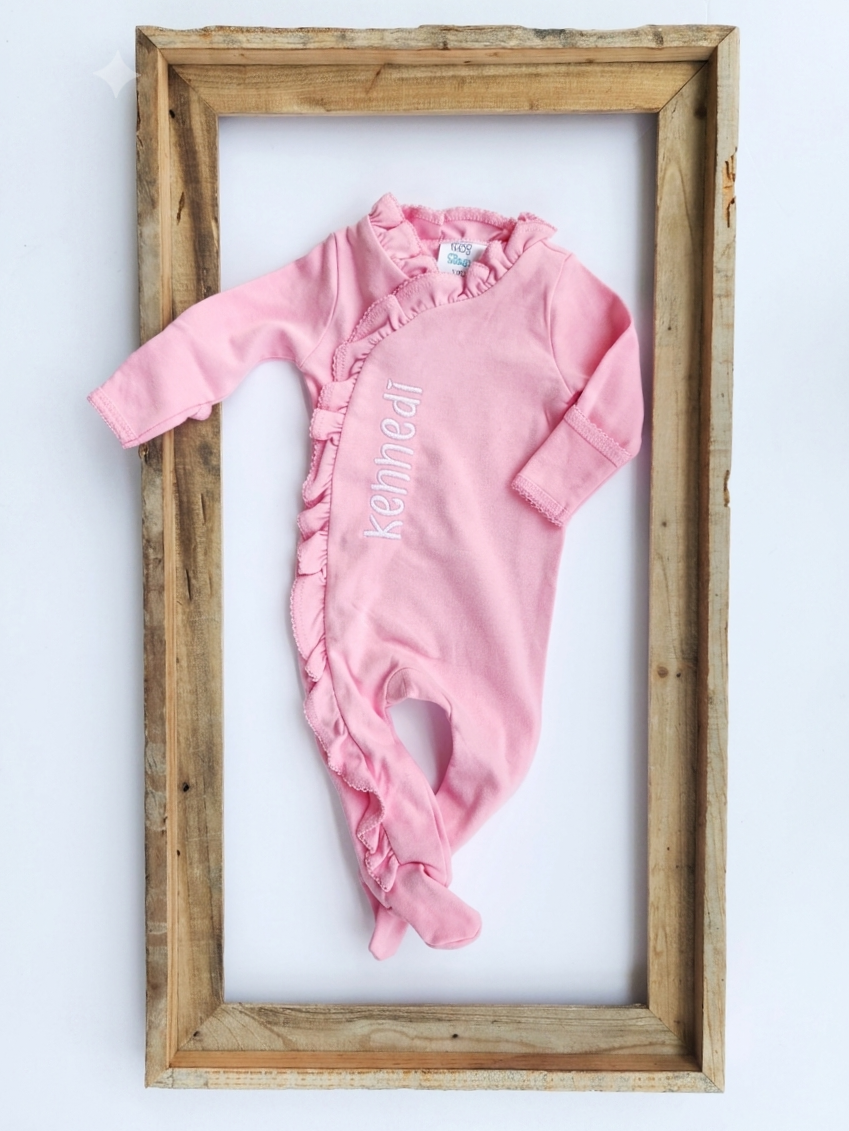 Personalized Ruffle Baby Footie