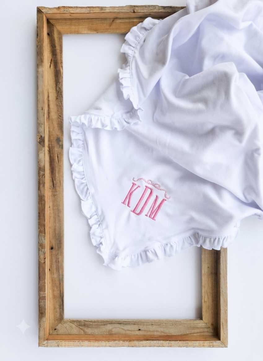 Personalized Baby Ruffle Blanket