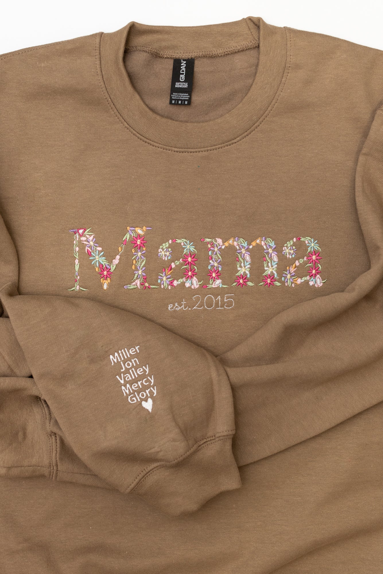 Personalized Floral "Mama" Sweatshirt