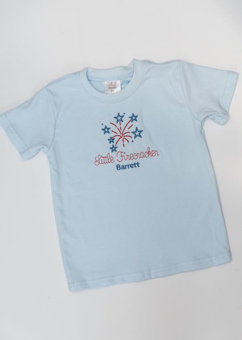 "Little Firecracker" Personalized Patriotic Tee