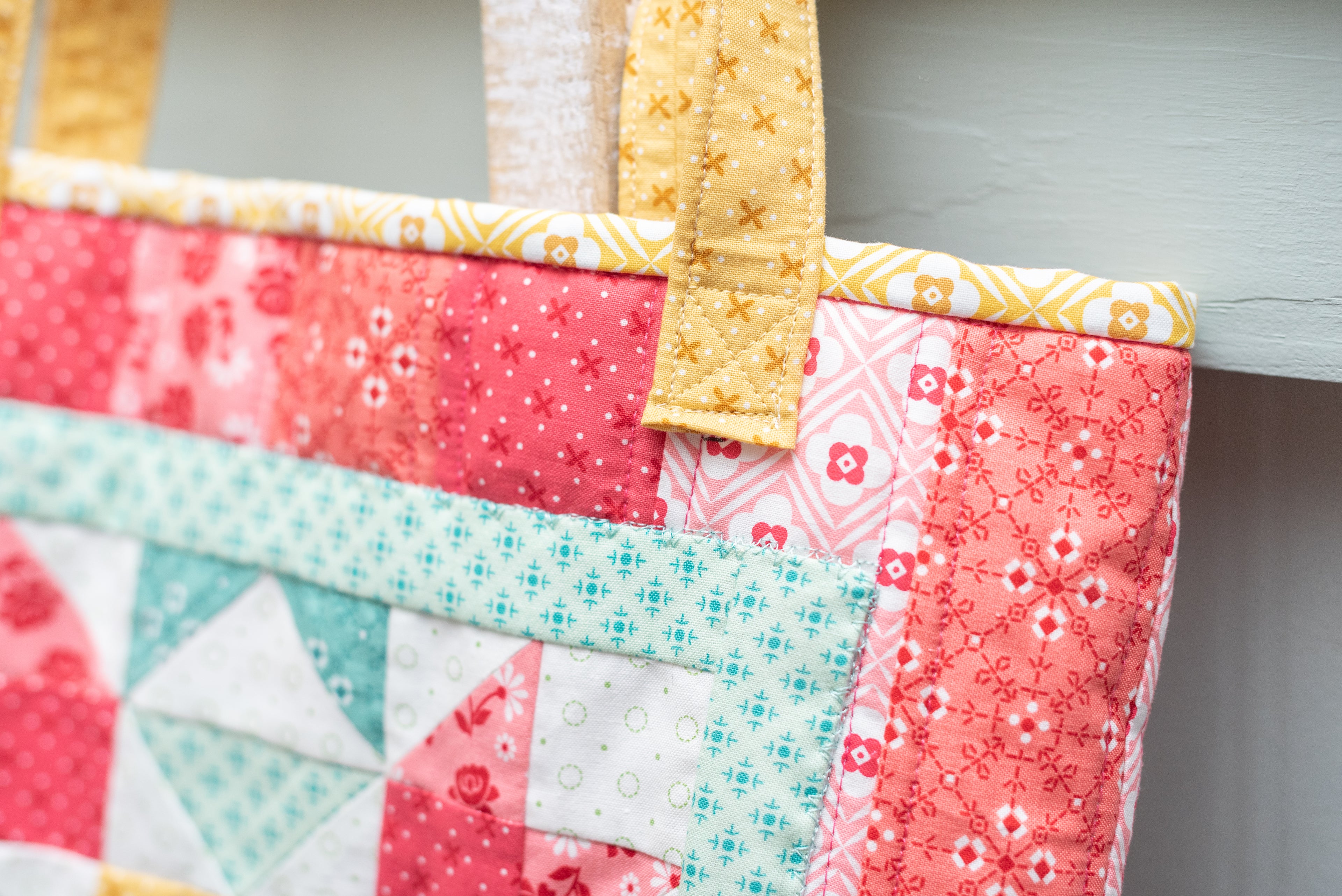 Summer Quilted Tote- Red