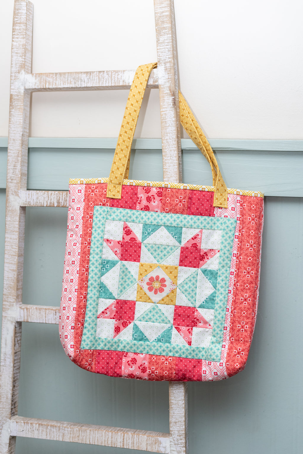 Summer Quilted Tote- Red