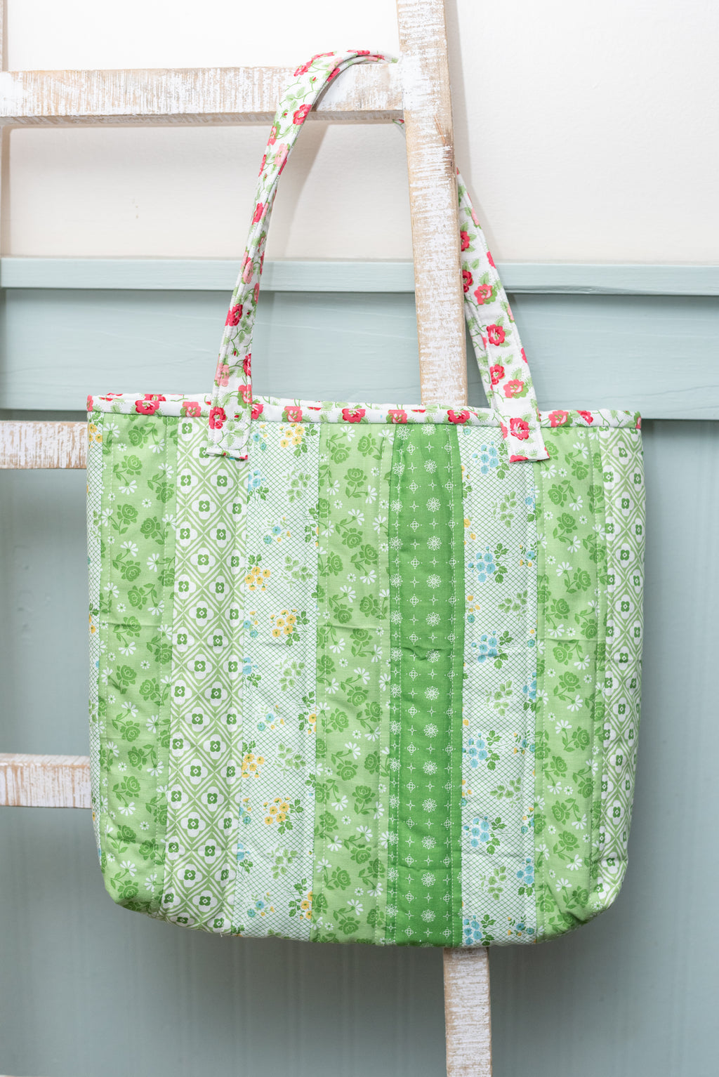 Summer Quilted Tote- Green