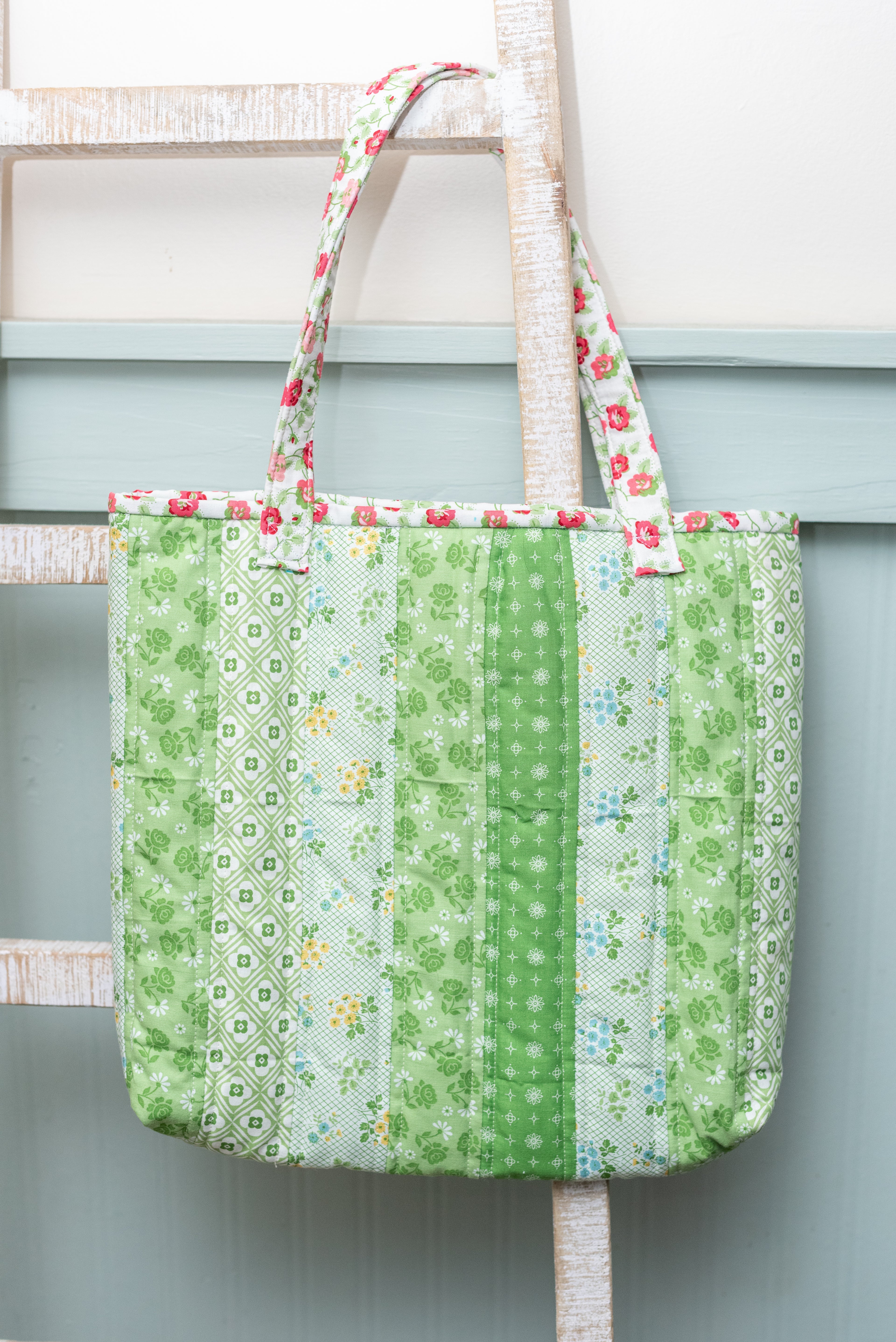 Summer Quilted Tote- Green