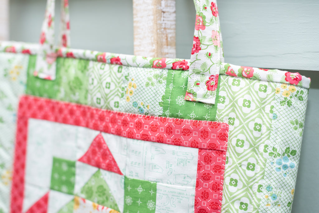 Summer Quilted Tote- Green