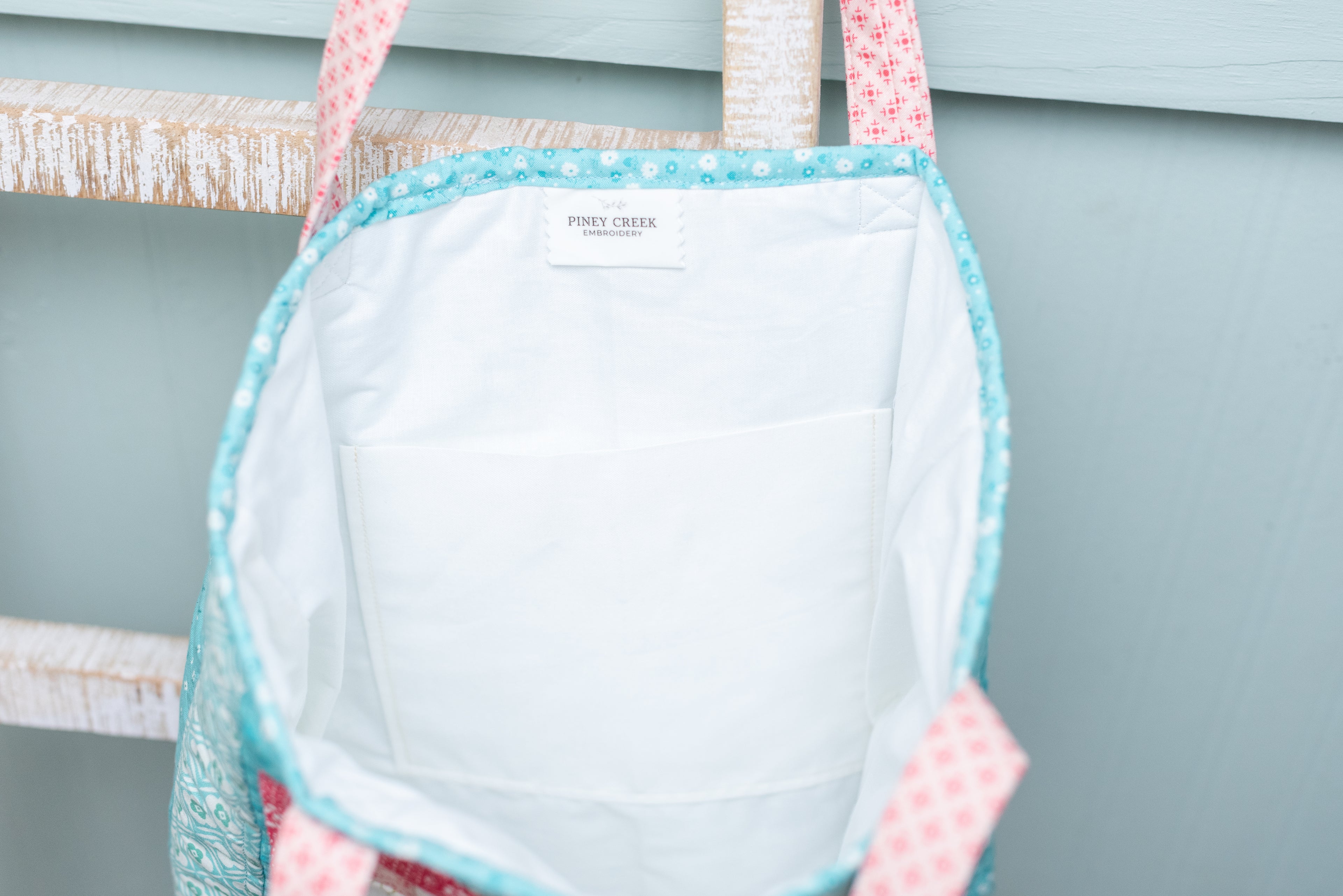Summer Quilted Tote- Blue