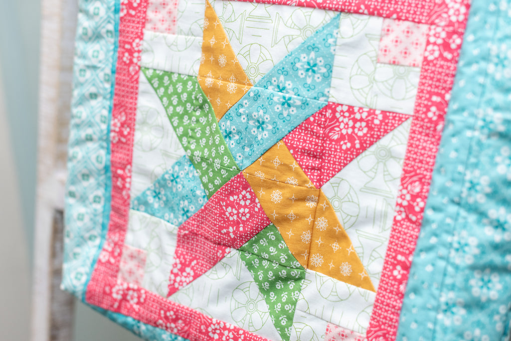 Summer Quilted Tote- Blue