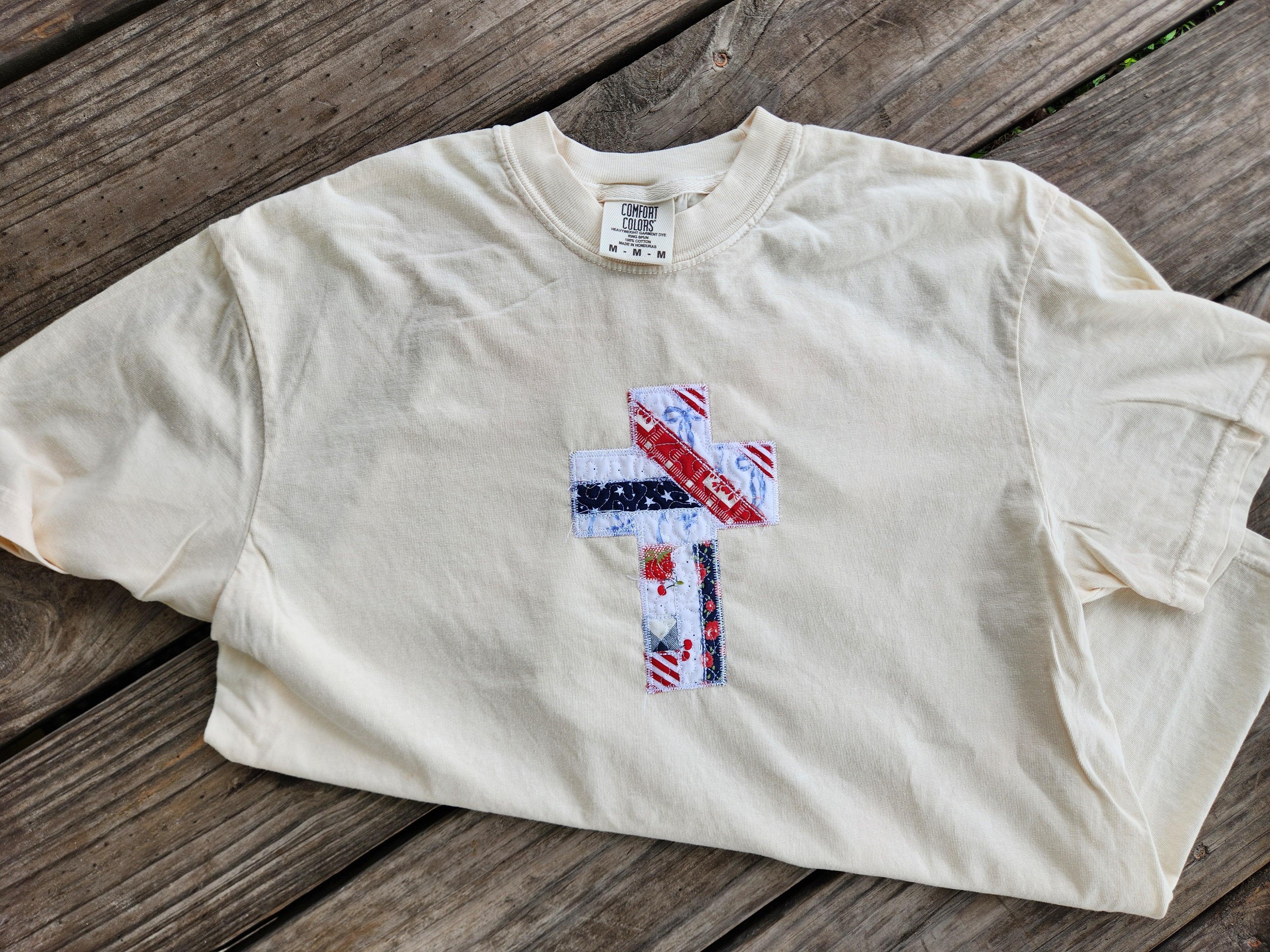 Patriotic Cross Tee- RTS- Medium (A)
