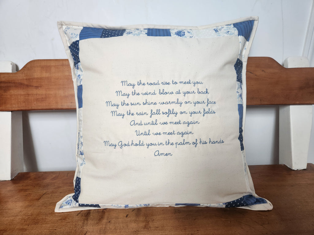 Irish Blessing Embroidered Pillow