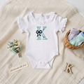 Applique Bow Monogram with Princess Ruffle Onsie