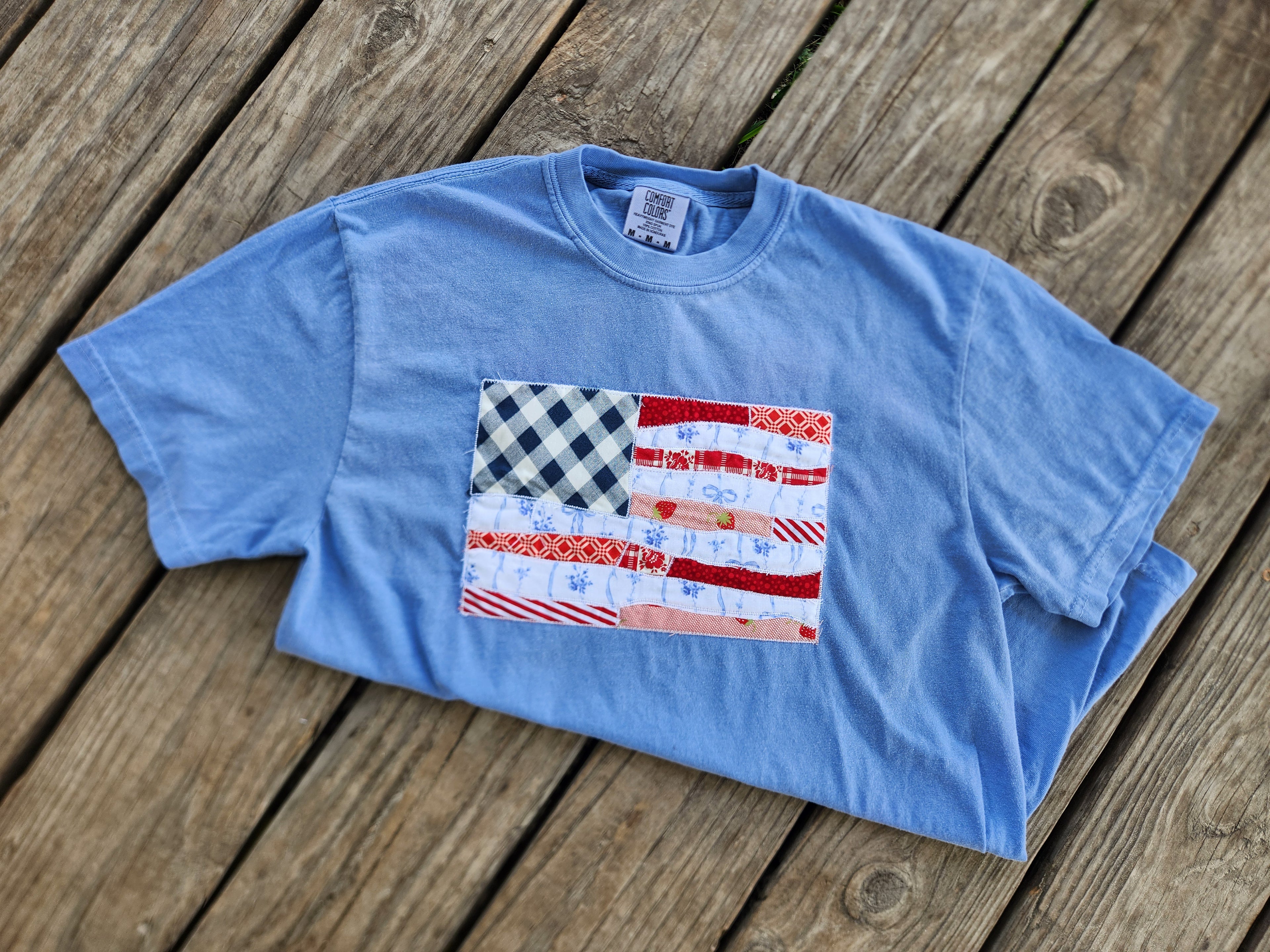 Medium- RTS- Patchwork Flag Tee (A)