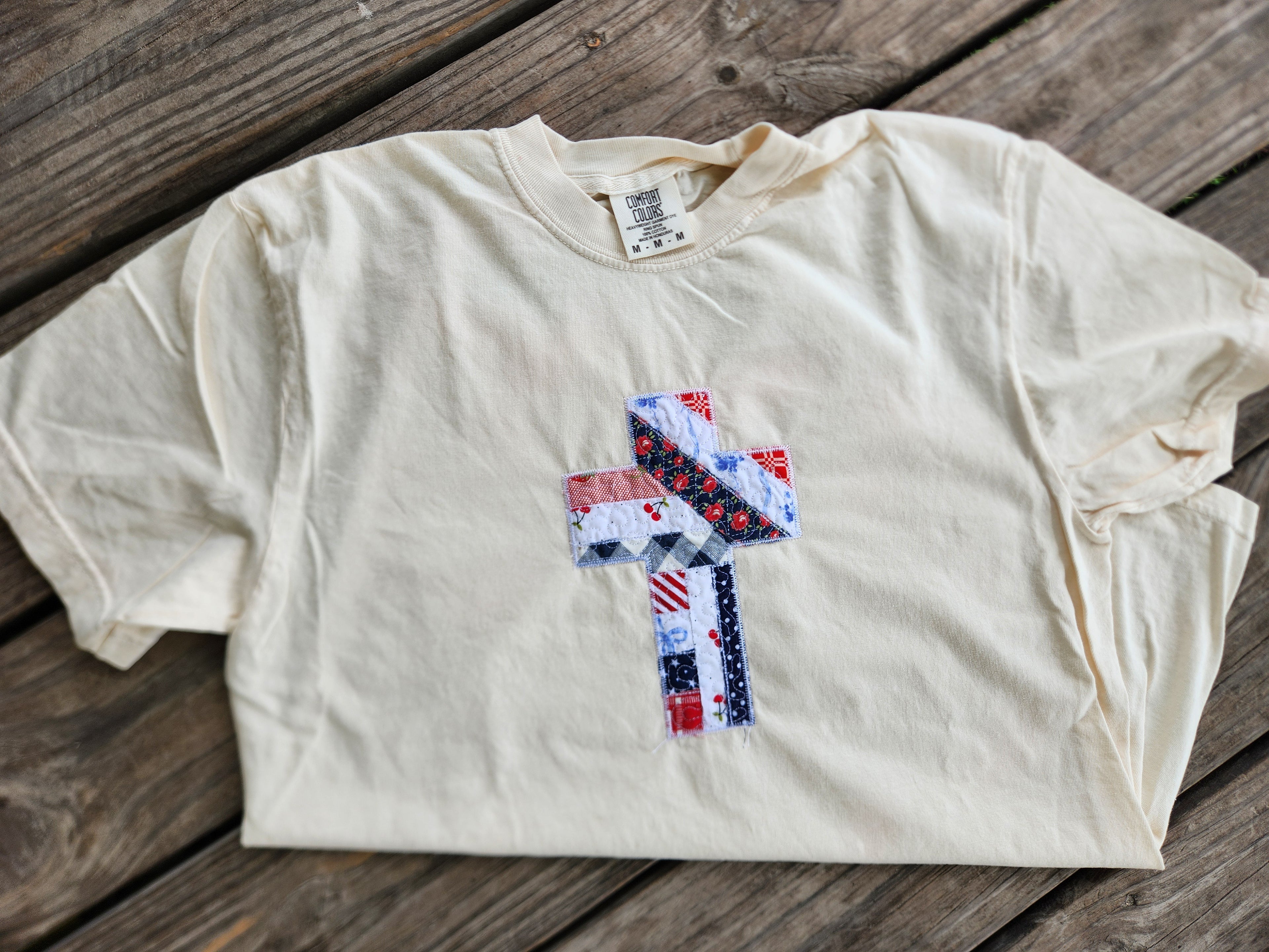 Patriotic Cross Tee- RTS- Medium (B)