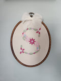 Embroidered Floral Letter Wall Hanging
