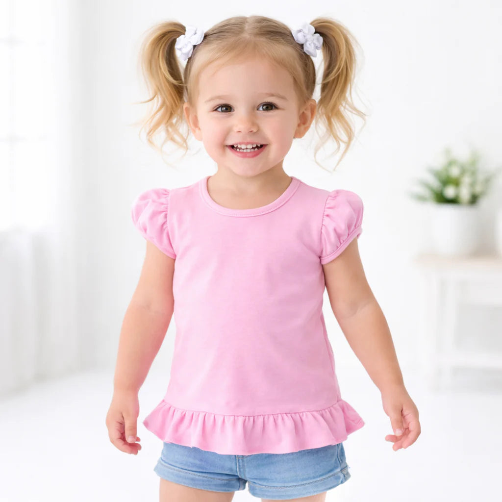 Short Sleeve Ruffle Bottom Shirt