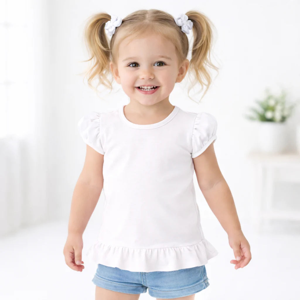 Short Sleeve Ruffle Bottom Shirt